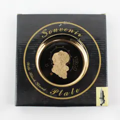 C & F Collectables Virgo Horoscope Souvenir Plate Black W/ Gold Trim 6.25"