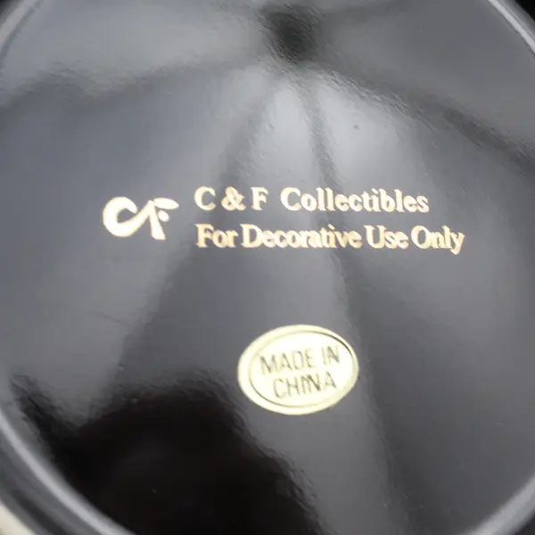 C & F Collectables Virgo Horoscope Souvenir Plate Black W/ Gold Trim 6.25"