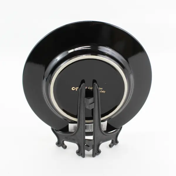 C & F Collectables Libra Horoscope Souvenir Plate Black W/ Gold Trim 6.25"