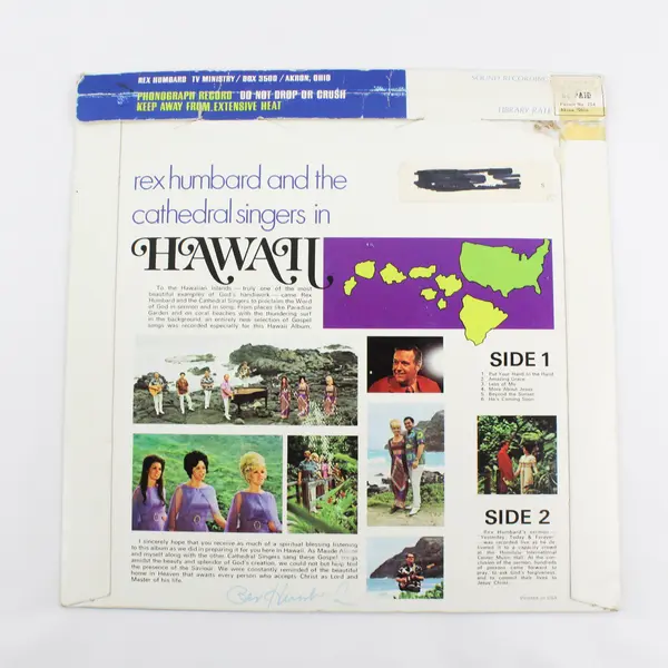 Rex Humbard and The Cathedral Singers Hawaii 12" Vinyl Record