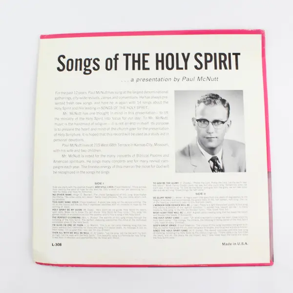 Paul McNutt: Songs of The Holy Spirit 12" Vinyl Record Autographed