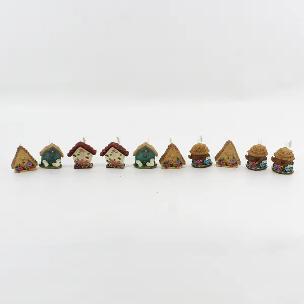 Set of 10 Kitsch Birdhouse Napkin Rings