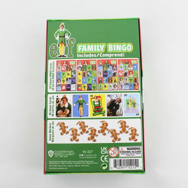 ELF Family Bingo Game By Aquarius, Will Ferrell Christmas Complete