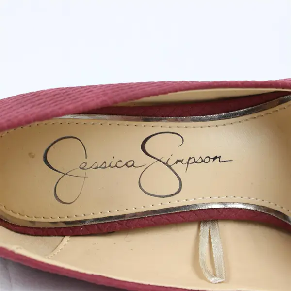 Jessica Simpson Burgundy Red Faux Snakeskin Stiletto 3.5" Heels Women Size 6.5