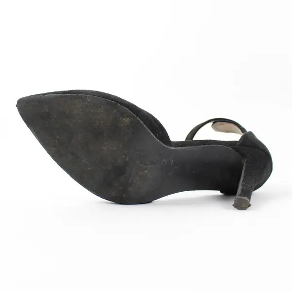 Forever Brand Solid Black Color Faux Suede Stiletto 3.5" Heels Women Size 6