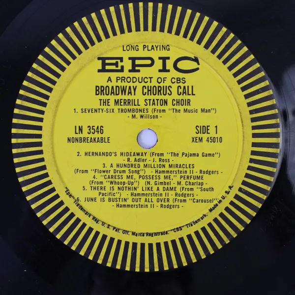 Broadway Chorus Call The Merrill Staton Choir, 12" Vinyl Record
