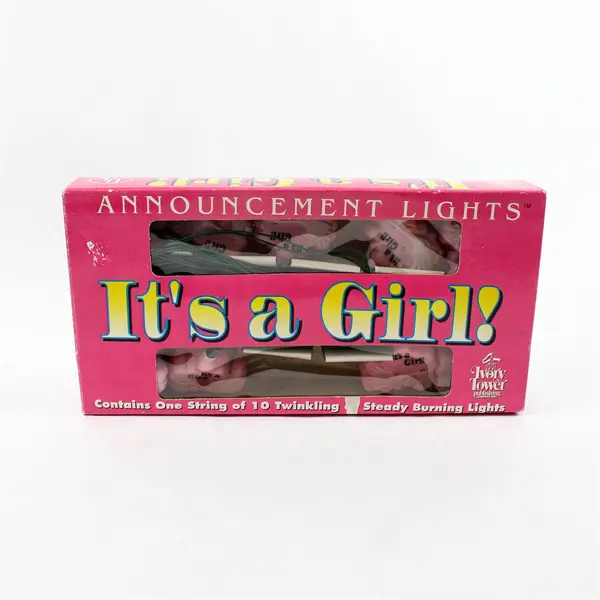 Ivory Tower Publishing It's a Girl Announcement Lights Baby Shower Decor