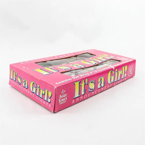 Ivory Tower Publishing It's a Girl Announcement Lights Baby Shower Decor