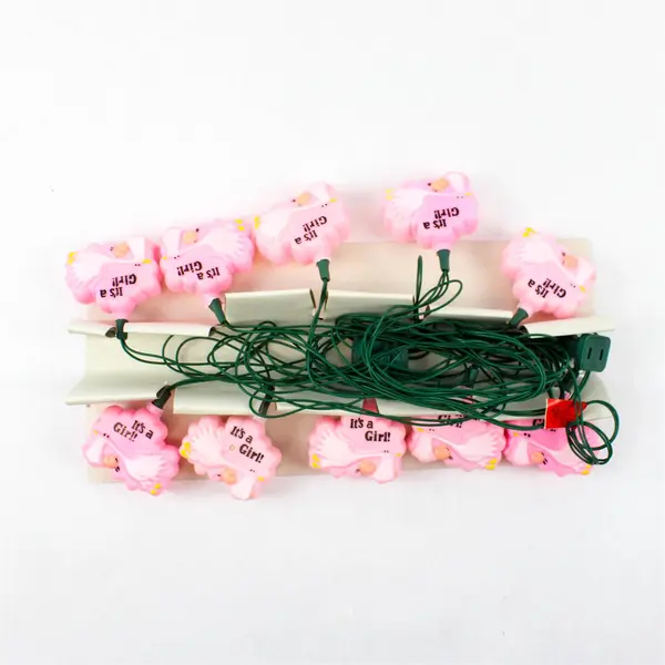 Ivory Tower Publishing It's a Girl Announcement Lights Baby Shower Decor