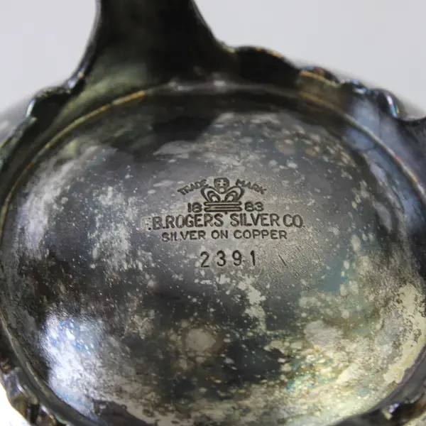 FB Rogers Silver Co Silver on Copper Creamer & Sugar Bowl No Lid
