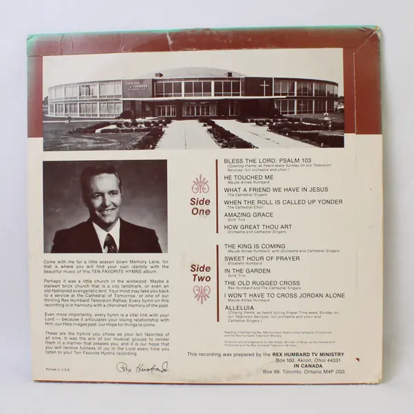  Ten Favorite Hymns 12" Vinyl Record