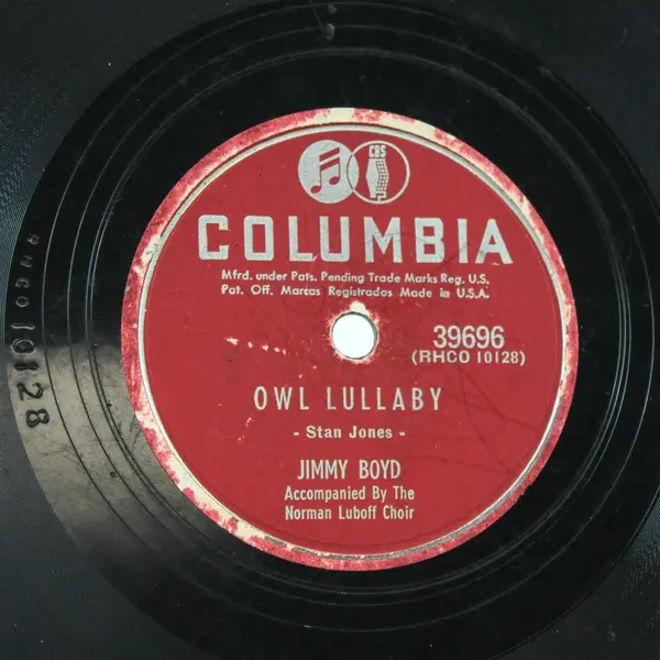 Jimmy Boyd  Owl Lullaby / God's Little Candles 10" Shellac Record
