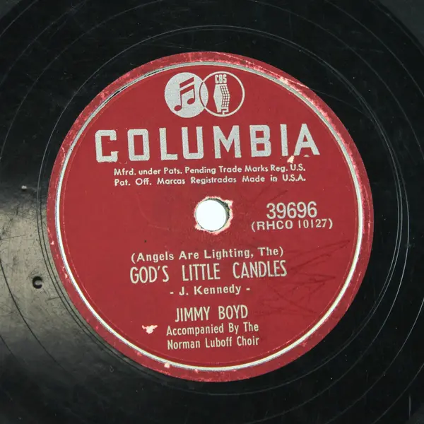 Jimmy Boyd  Owl Lullaby / God's Little Candles 10" Shellac Record