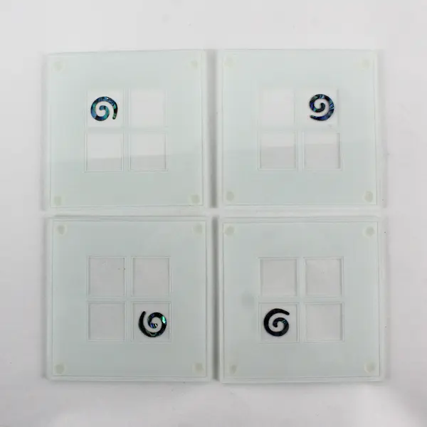 Paua Mania Glass New Zealand Paua Shell Coaster Set