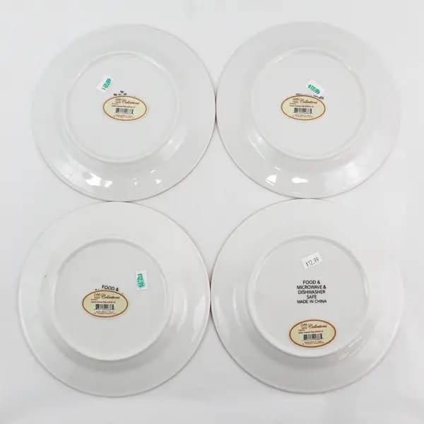 Tii Collections 4 Snowman 8" Christmas Plates W/ Storage Box