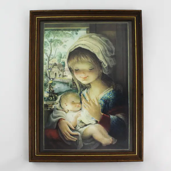 Juan Ferrandiz Avian Mother and Child Matted Print 