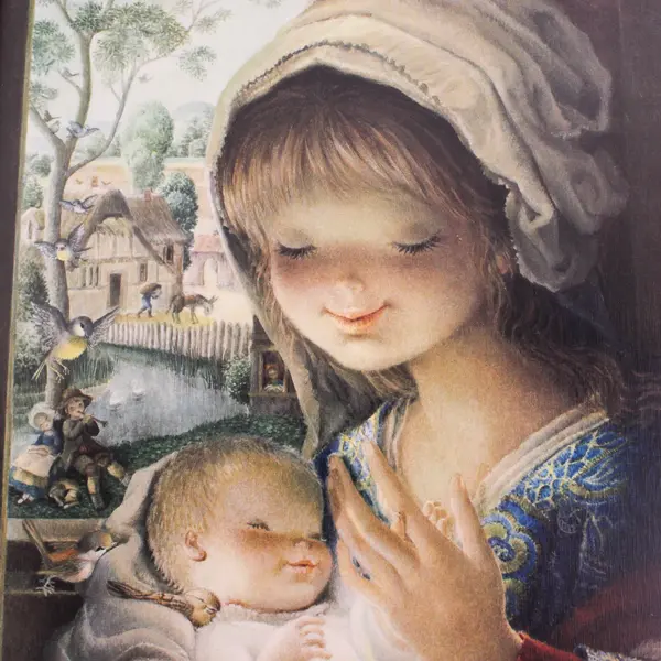 Juan Ferrandiz Avian Mother and Child Matted Print 