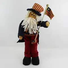 26" Uncle Sam 4th Of July Doll Figurine Table Shelf Decoration