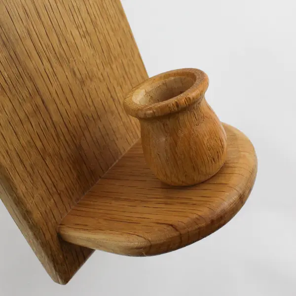 Set Of 2 Vtg 11.75” Wooden Wall Hanging Taper Candle Holders  Heart Cutout