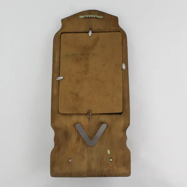 15.5 Inch Wooden Wall Mounted Key Or Hat Rack With Mirror