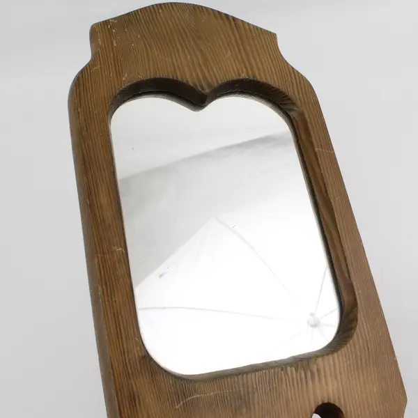 15.5 Inch Wooden Wall Mounted Key Or Hat Rack With Mirror