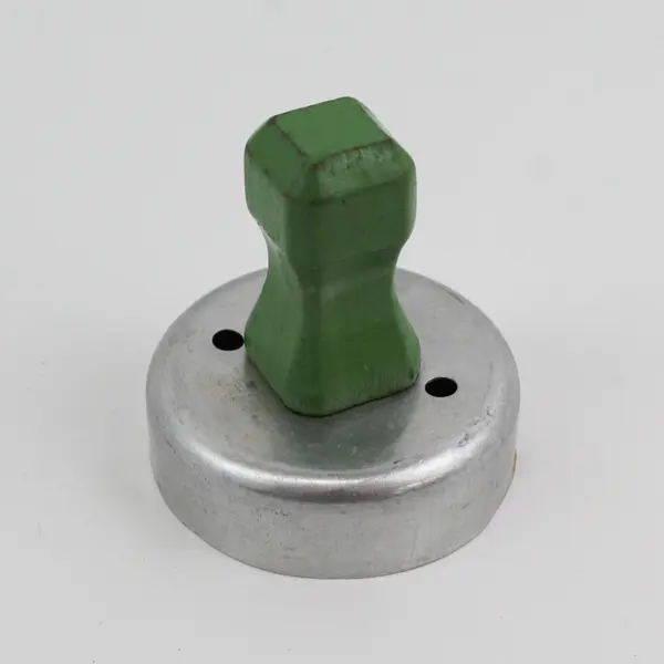 Vintage Green Wooden Handle Aluminum Biscuit Donut Cutter 2.5" Removable Center