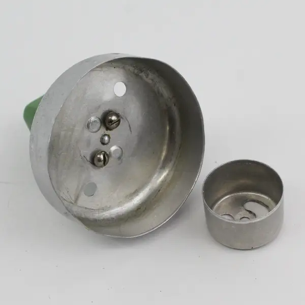 Vintage Green Wooden Handle Aluminum Biscuit Donut Cutter 2.5" Removable Center