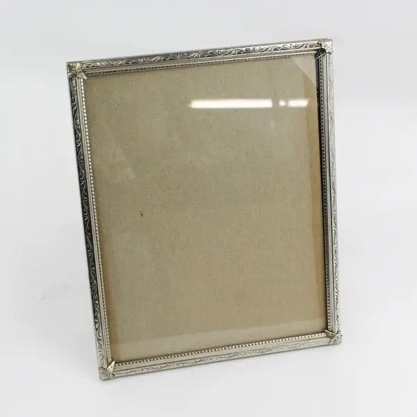 Vintage Silver Tone Filigree Metal Picture Frame  For 8x10 Photo