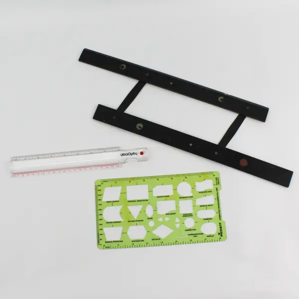 3 Drafting Tools Esco Parallel Ruler Computer Diagrammer Ruler W/ Bar Magnifier