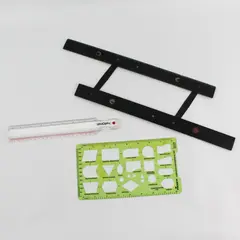 3 Drafting Tools Esco Parallel Ruler Computer Diagrammer Ruler W/ Bar Magnifier