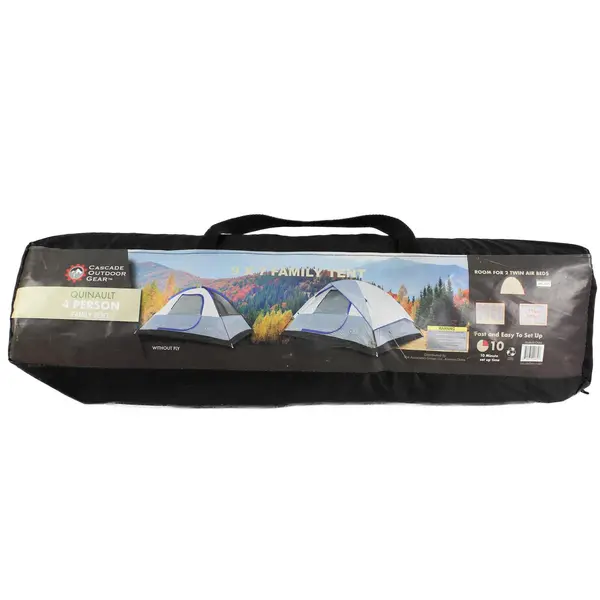 Cascade Outdoor Gear Quinault 4 Person 9' x 7' Family Tent With Fly