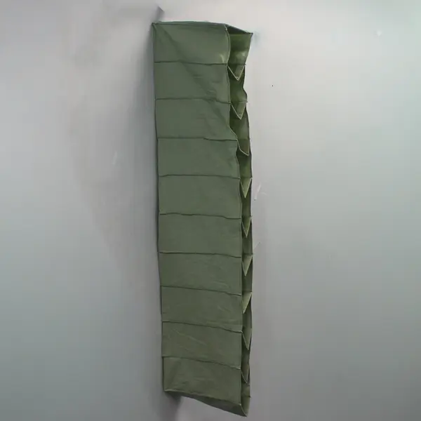 10-Shelf Hanging Shoe Organizer Foldable Closet Rack Durable Green
