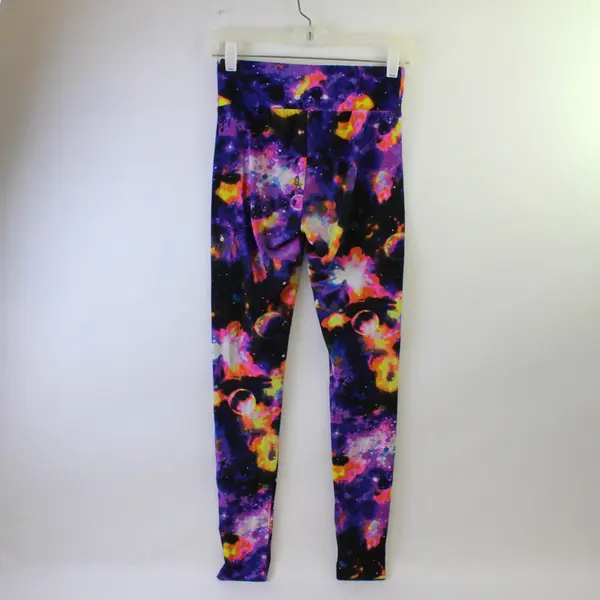 No Boundaries Celestial Galaxy Print Multicolor Leggings Juniors Size Small 3-5