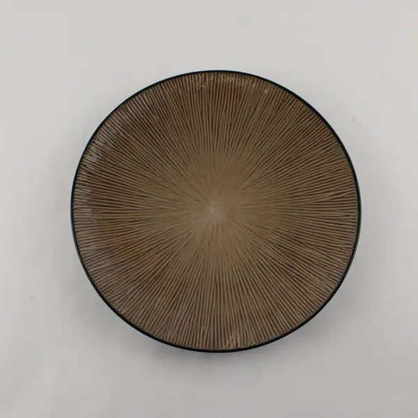  Lot Of 4 Gibson Elite Lotus Leaf Patterned Ceramic Dinner Plates 12" Diameter