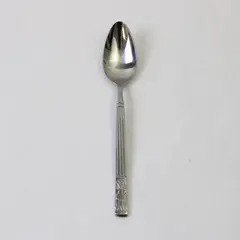 SS Infant Feeding Spoon With Engraved Dog on Ribbed Handle Unknown HTF 6" Long