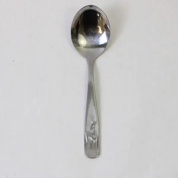 Amefa Unknown Pattern Stainless Steel Youth Spoon Engraved Animal 5.5" Rare Item