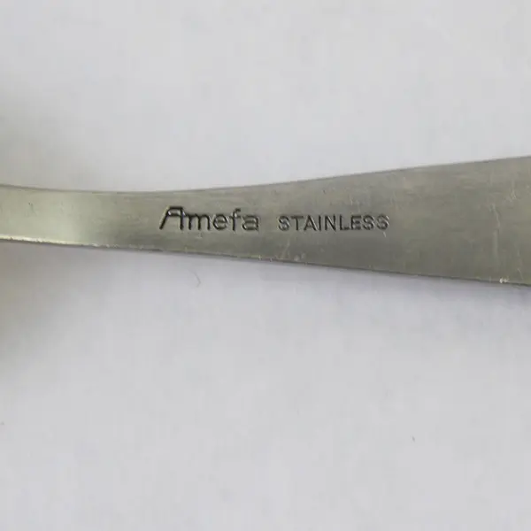 Amefa Unknown Pattern Stainless Steel Youth Spoon Engraved Animal 5.5" Rare Item