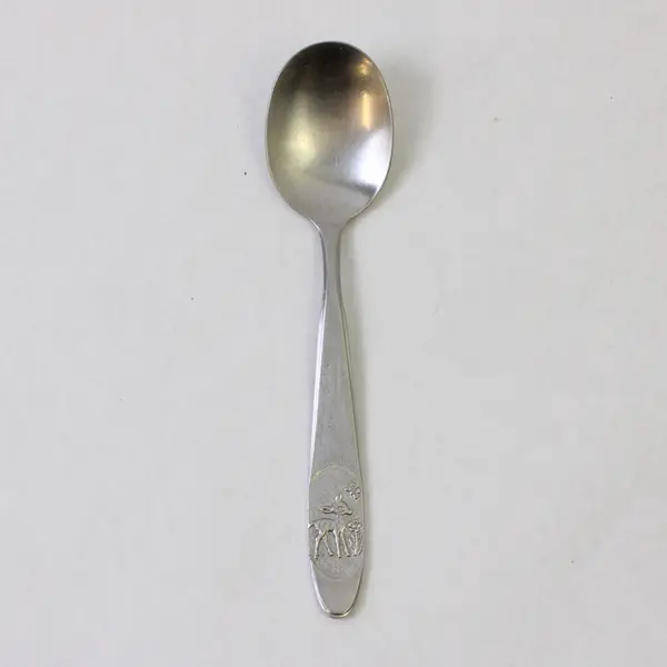 Stainless Teaspoon/Youth Spoon Engraved Bambi on Handle 6.25" Rare HTF Piece
