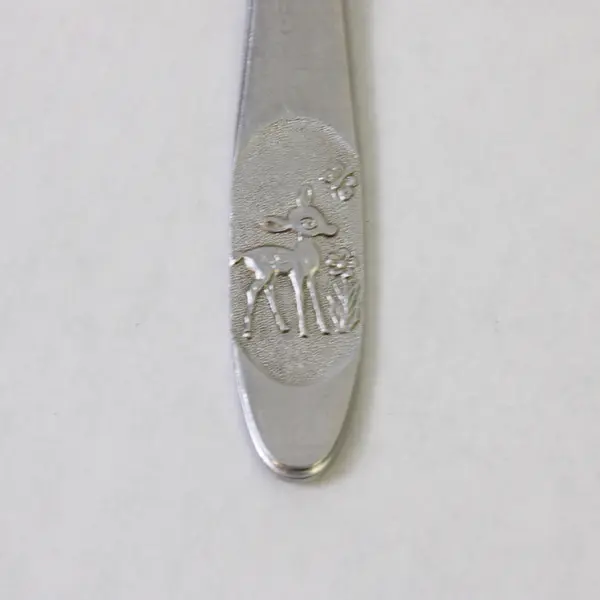 Stainless Teaspoon/Youth Spoon Engraved Bambi on Handle 6.25" Rare HTF Piece