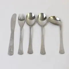 Lot of 5 Tramontina Brand Youth Utensils 2 Spoons Fork Knife Medicine Spoon Rare