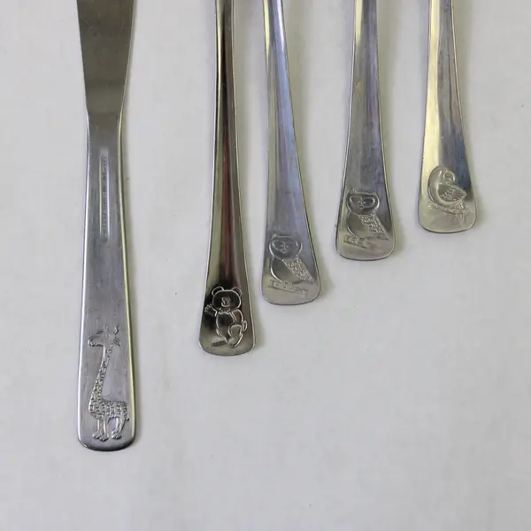 Lot of 5 Tramontina Brand Youth Utensils 2 Spoons Fork Knife Medicine Spoon Rare