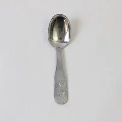 Vintage Oxydex Rostfrei Stainless Steel Baby Spoon 4.75" Long Engraved Rare HTF