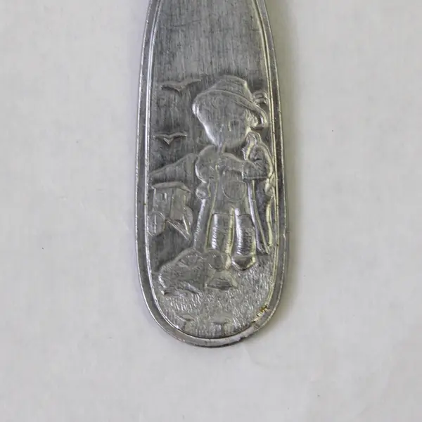 Vintage Oxydex Rostfrei Stainless Steel Baby Spoon 4.75" Long Engraved Rare HTF