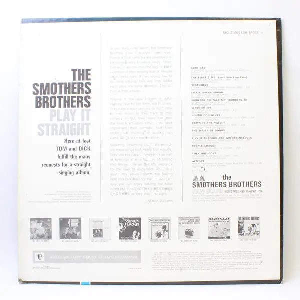 The Smothers Brothers Play It Straight 12" Vinyl  Record