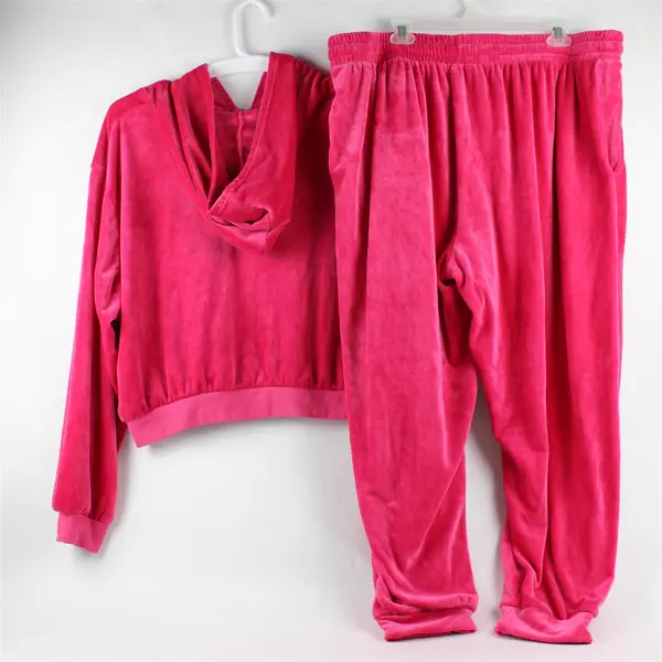 Rue+ Hot Pink Fuzzy Sweat Set Lounge Athleisure Women's Size 3X