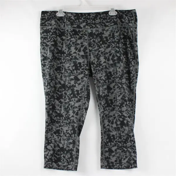 Eddie Bauer Gray Tie-Dye Capri Leggings Women's 2XL