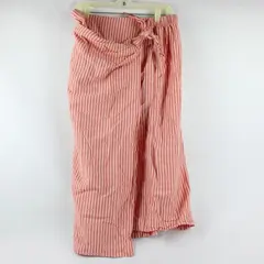 Universal Thread Coral Pink Striped Wrap Midi Skirt Women's Large