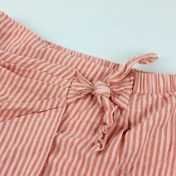 Universal Thread Coral Pink Striped Wrap Midi Skirt Women's Large