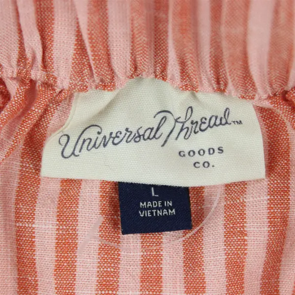 Universal Thread Coral Pink Striped Wrap Midi Skirt Women's Large