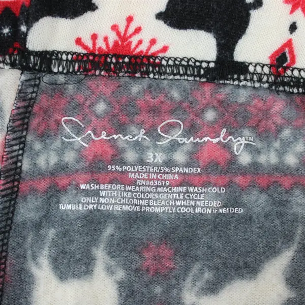 French Laundry Red Black & Cream Winter-Theme Pajama Pants Women's 3X